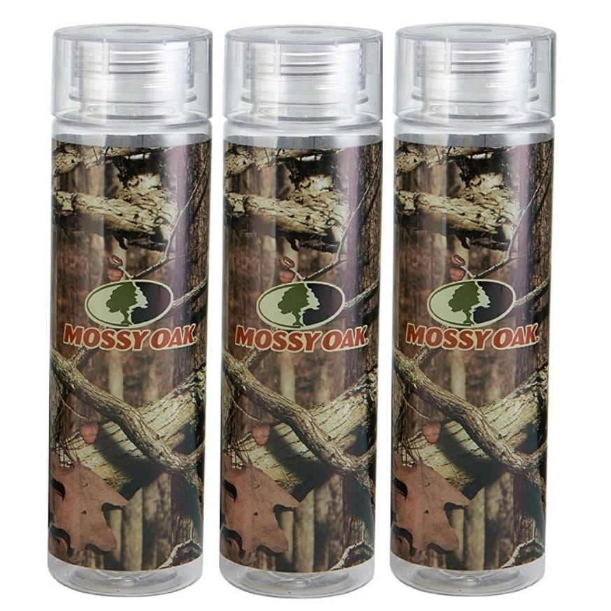 3 Pack Mossy Oak Tritan 1 Ltr Water Bottle with Screw on Cap Break Up Infinity