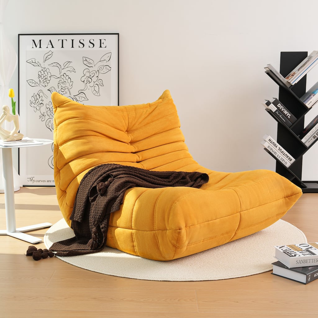 Armless Bean Bag Chair ,Upgraded Foam Support, Soft Upholstered Lounge Seating