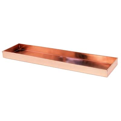 Achla Designs Long Decorative Stainless Steel Tray, Polished Copper Plated