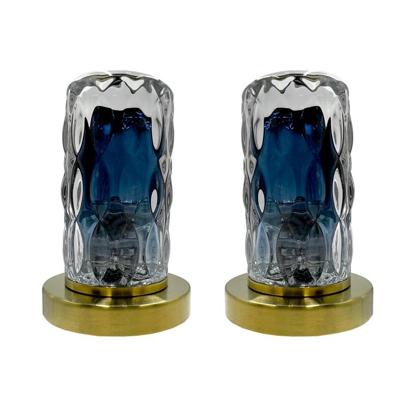 Modern Widespread 3 Hole, 2-handle Bathroom Faucet with Blue Glass Handles