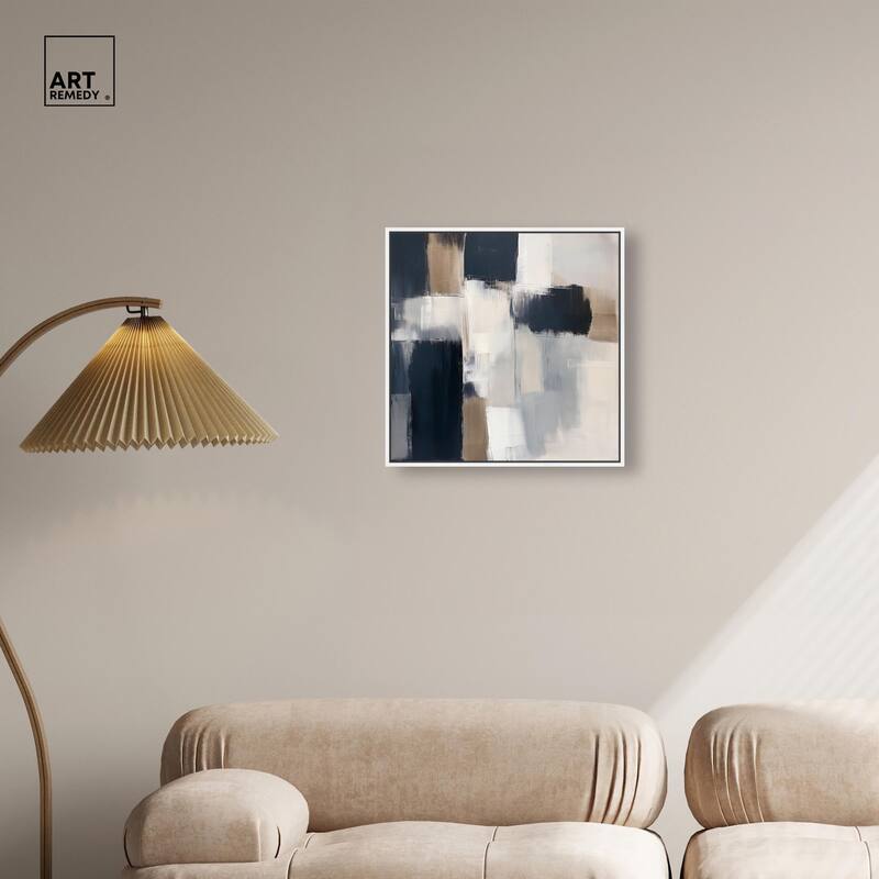 Blue and Tan Abstraction II Canvas by Art Remedy
