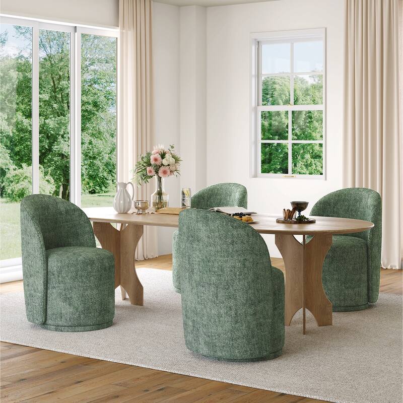 Modern Armless 360-Degree Swivel Dining Chair Barrel Chair