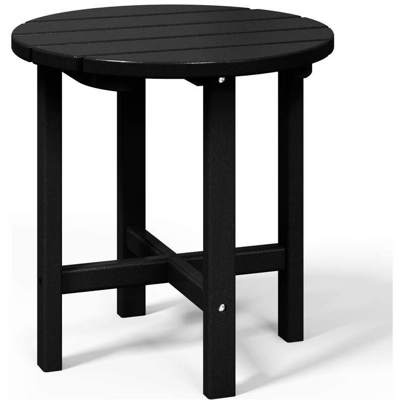 Laguna Outdoor 3-Piece Folding Adjustable Adirondack Chair with Hideaway Ottoman & Round Side Table