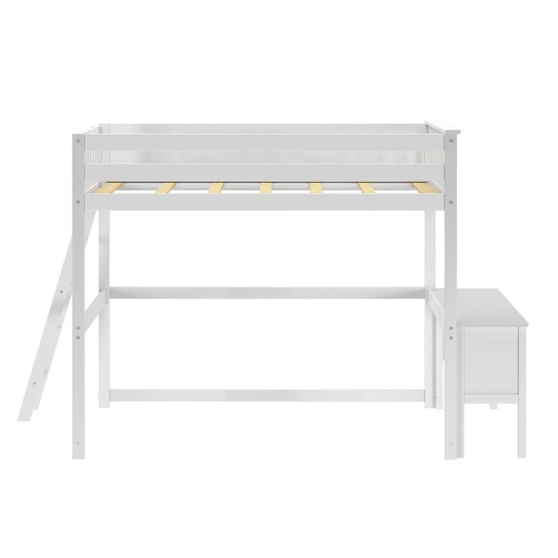 Max and Lily Full-Size High Loft Bed with Desk