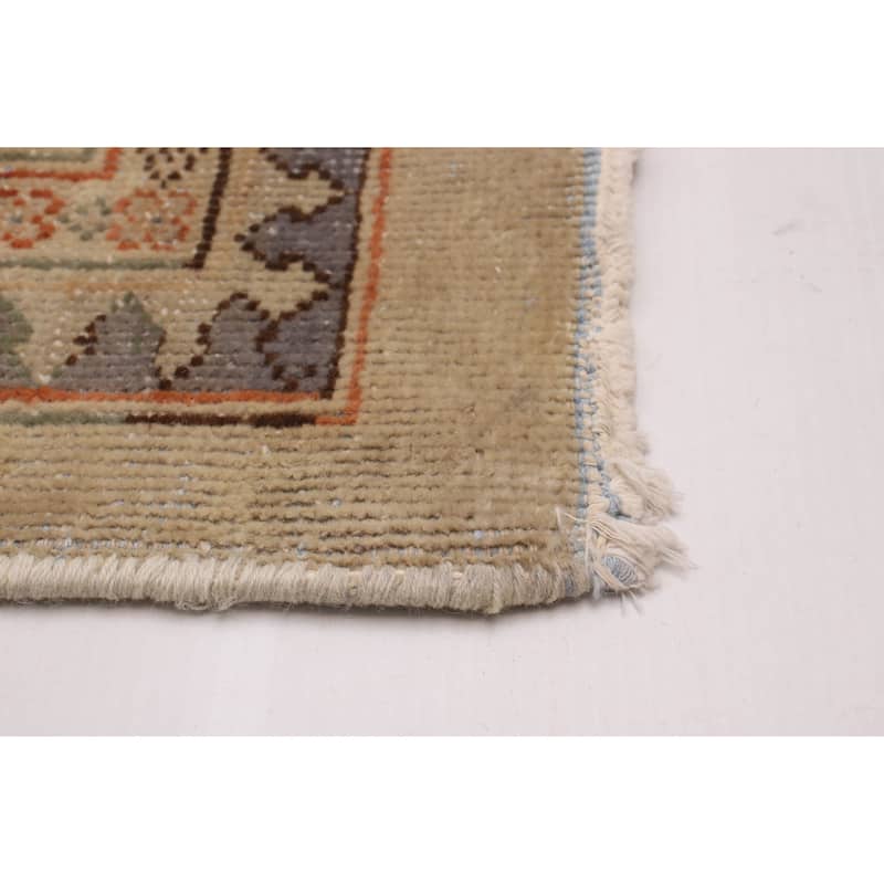 ECARPETGALLERY Hand-knotted Antalya Vintage Khaki Wool Rug - 8'0 x 9'9