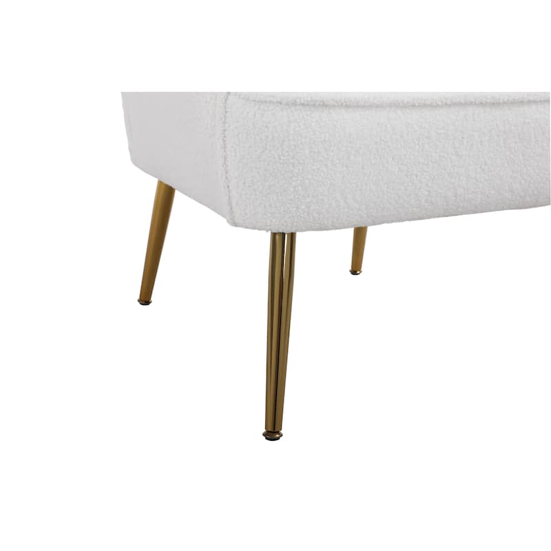 Modern Mid Century 28.7" Sherpa Arm Chair with Iron Legs for Living Room