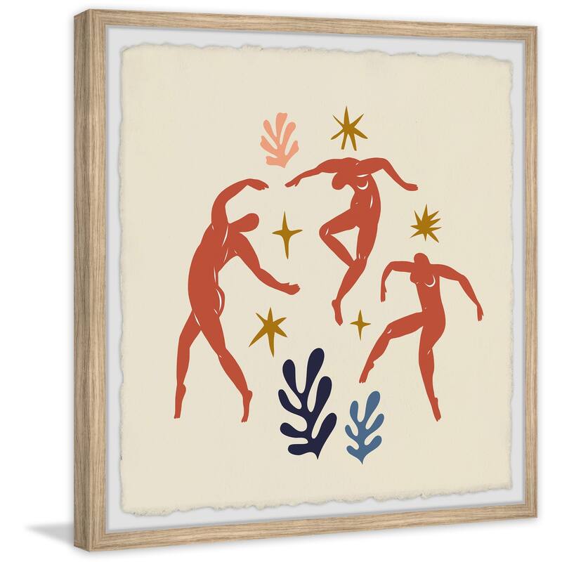 Human and Plants Interact Framed Wall Art, Nature-Inspired Accent - Refreshing Botanical Touch for Your Walls