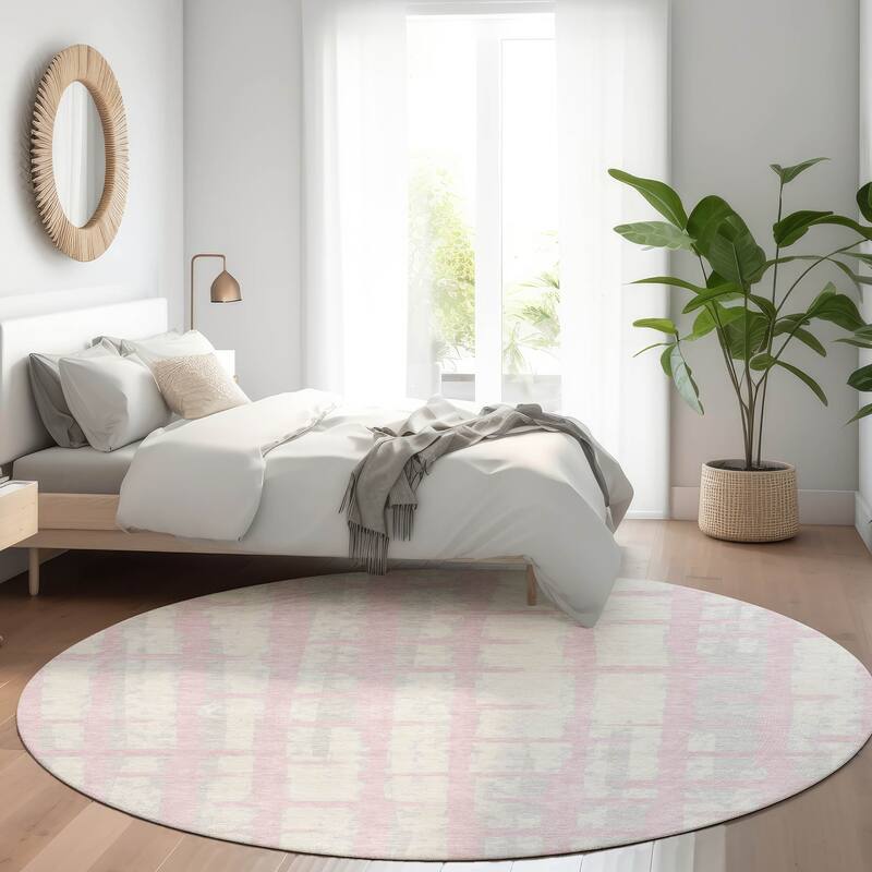 Premium Washable Super Soft Modern Contemporary Mayfield Rug - Pink - 8' x 8'