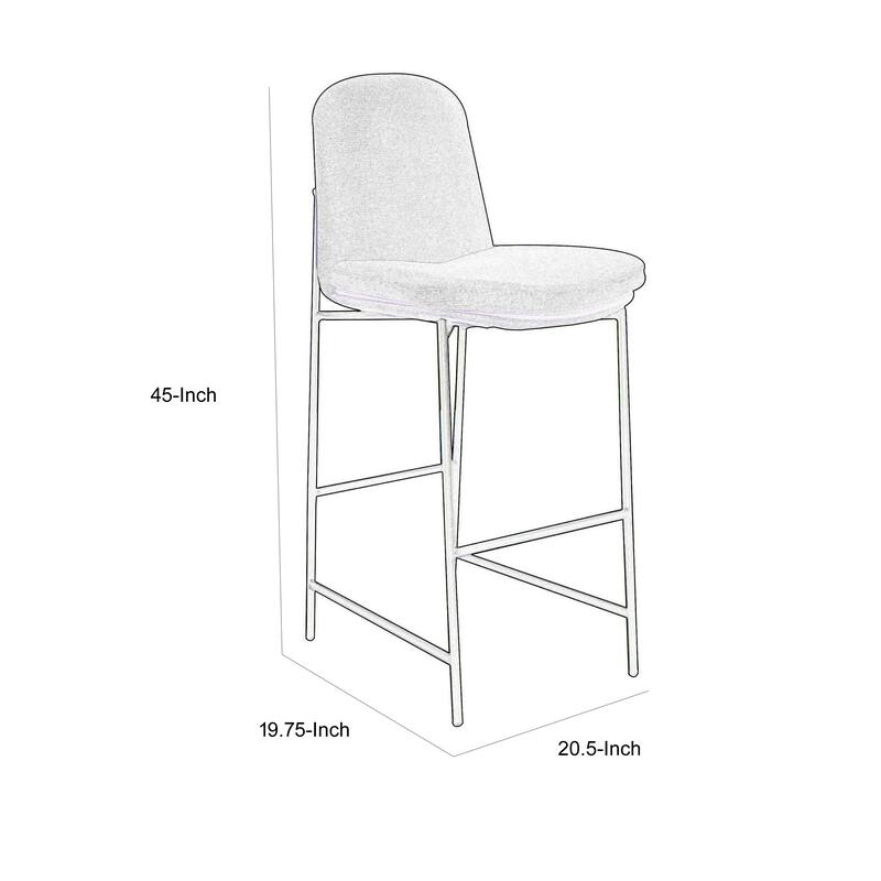 Revee Barstool Chair, Black Iron Frame, Water-Resistant Beige Polyester