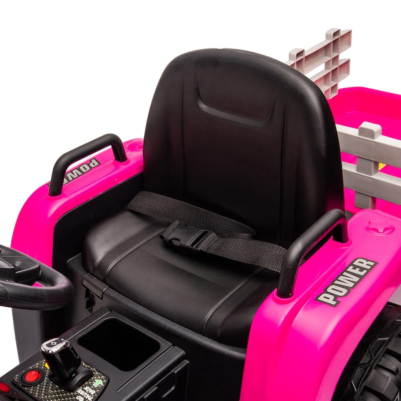 Ride on Tractor,Trailer,24VBattery Powered Electric Toy,200w*2motor 1.86-4.97MPH,Remote Control,3 speed adjustable,LED,safe belt