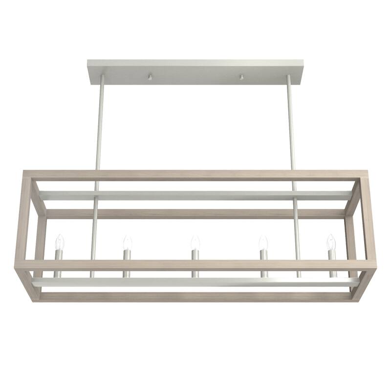 Hunter Squire Manor 6-Light Linear Chandelier - Island, Dining room - Candle, Modern Farmhouse, Transitional