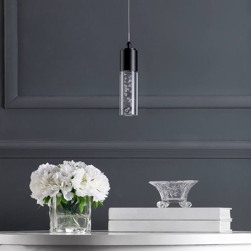 Cristal 1-Light Bubble Acrylic/Iron Modern Minimalist Integrated LED Pendant, by JONATHAN Y - 1 Light