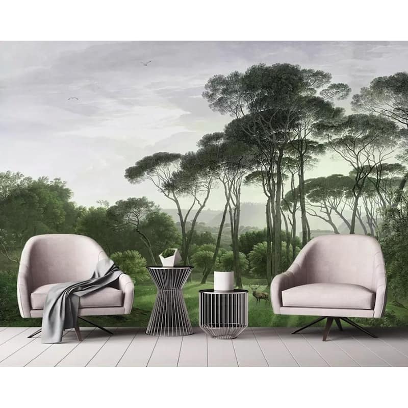GK Wall Design Forest 3D Photo Jungle Horned Deer Peel&Stick Wallpaper