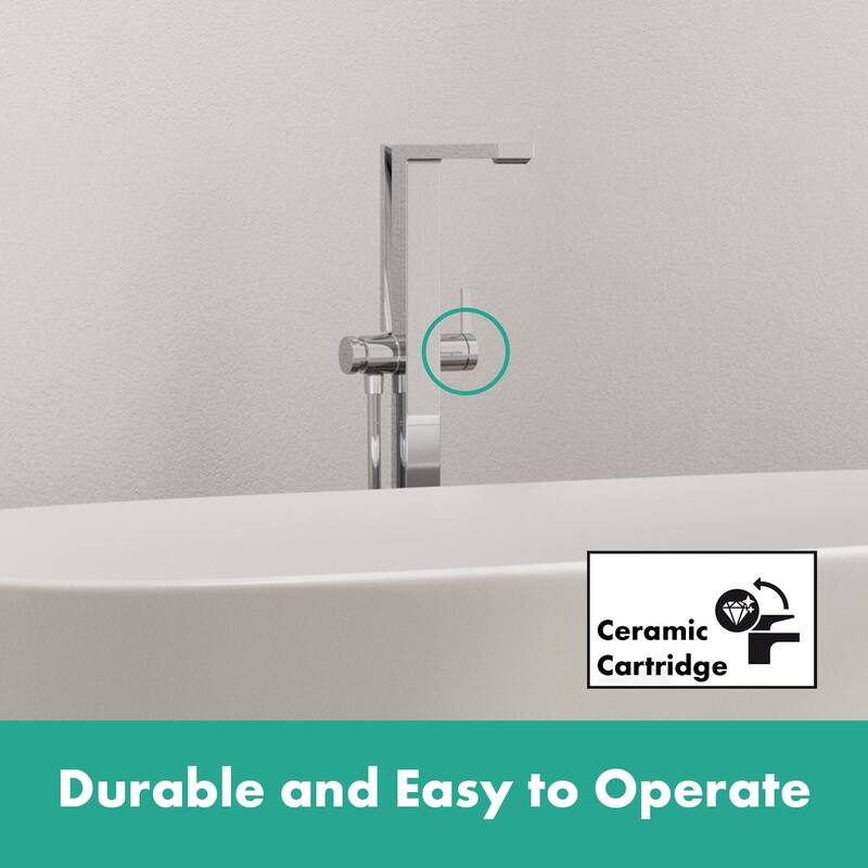 Hansgrohe 73445 Tecturis E Floor Mounted Tub Filler with Built-In