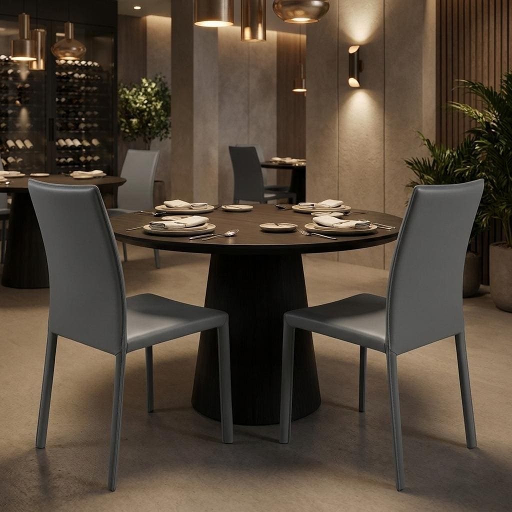 HomeRoots Set of Two Gray Upholstered Leather Dining Side Chairs - 19.30 in. x 35.04 in. x 20.87 in.