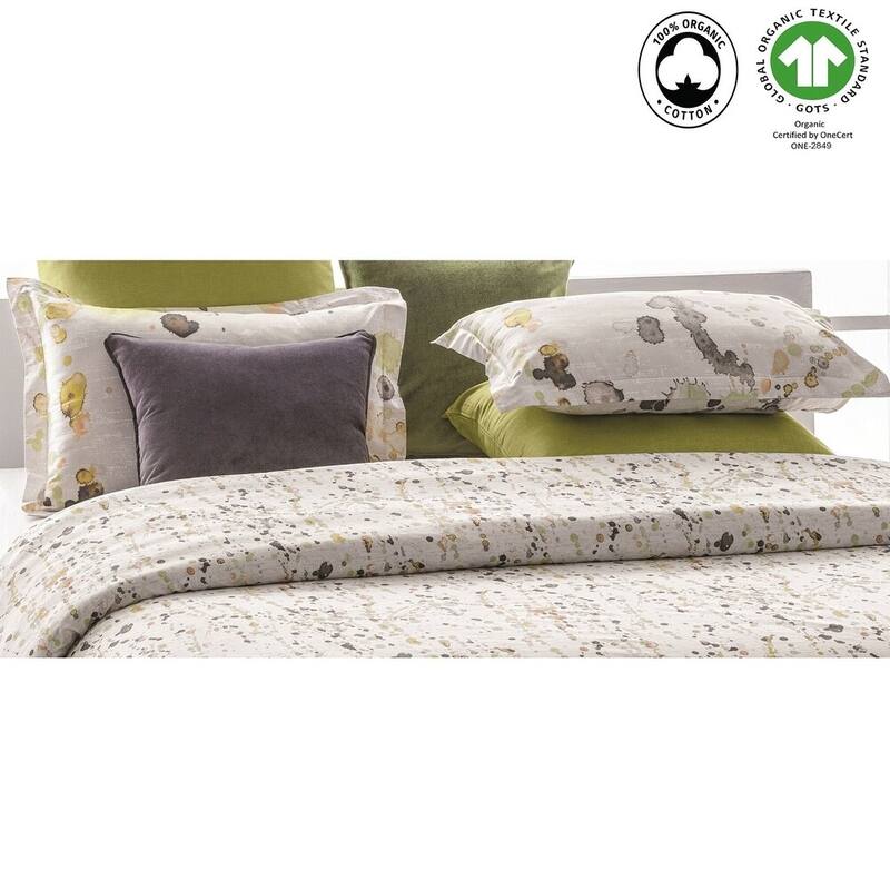 A1HC Reversible Print Organic Cotton Pillowcase, GOTS Certified, Wrinkle Resistant, Long Staple Cotton, 21" x 30" (Set Of 2)