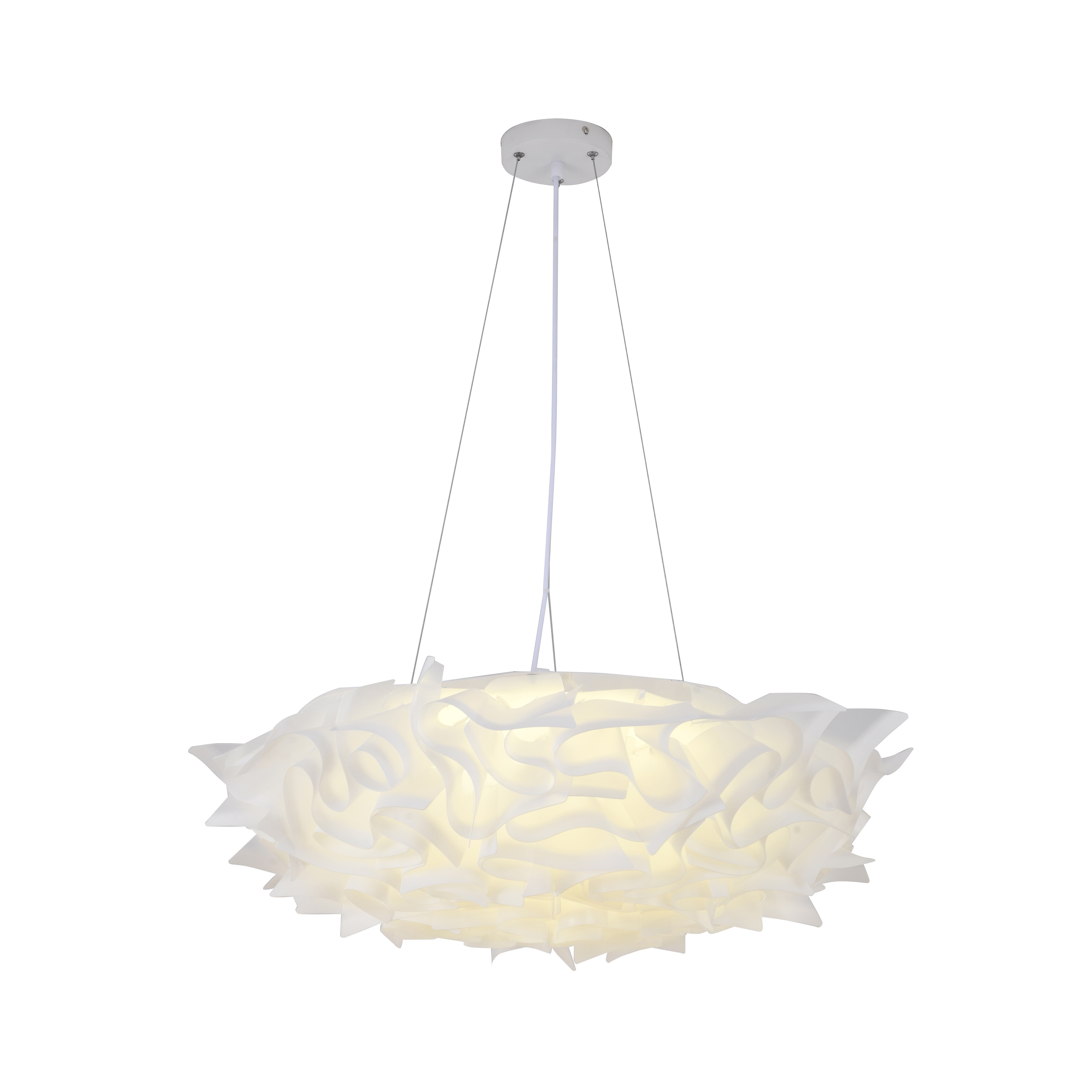 Transitional 1-Light White Acrylic LED Chandelier - N/A
