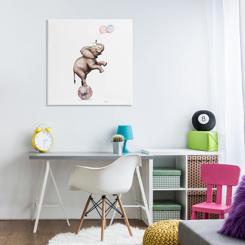 Stupell Elephant & Balloons Disco Canvas Wall Art Design By Amanda Greenwood