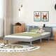 preview thumbnail 14 of 30, Twin Size Bed Frame with Storage Headboard and USB Ports, Kids Twin Bed with Support Slat, Wooden Twin Platform Bed for Bedroom