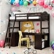 preview thumbnail 1 of 12, Twin Size Wooden Loft Bed With Drawers,Cabinet,Shelves and Desk for Home Espresso
