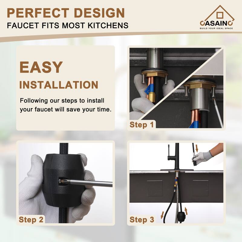 Single Handle Pull-Down Sprayer Kitchen Faucet