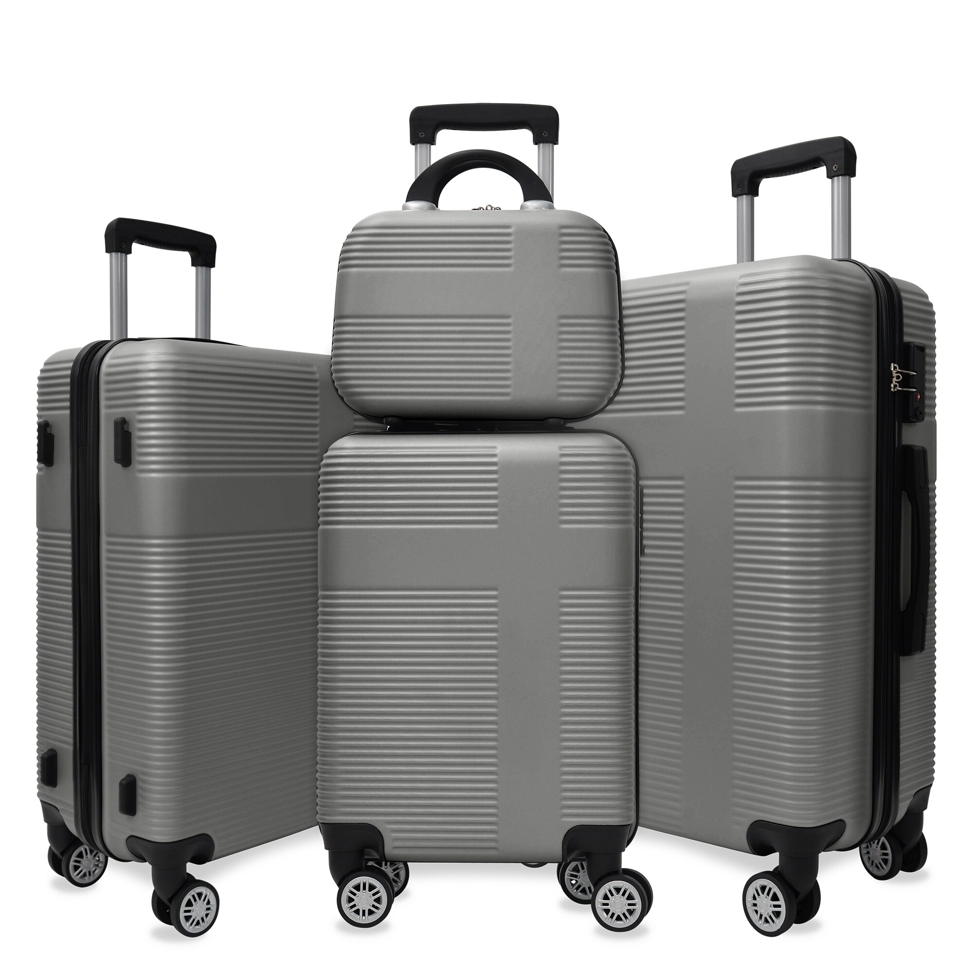 Luggage 4 Piece(12/20/24/28in) Set with Wheels,Suitcase with TSA