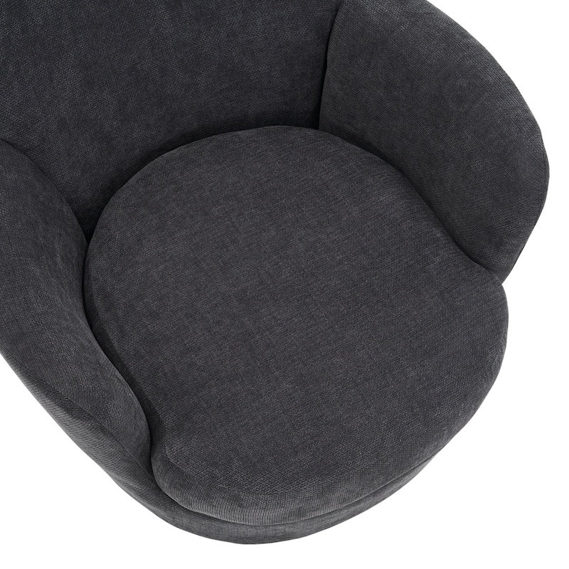 Polyester Swivel Barrel Chair