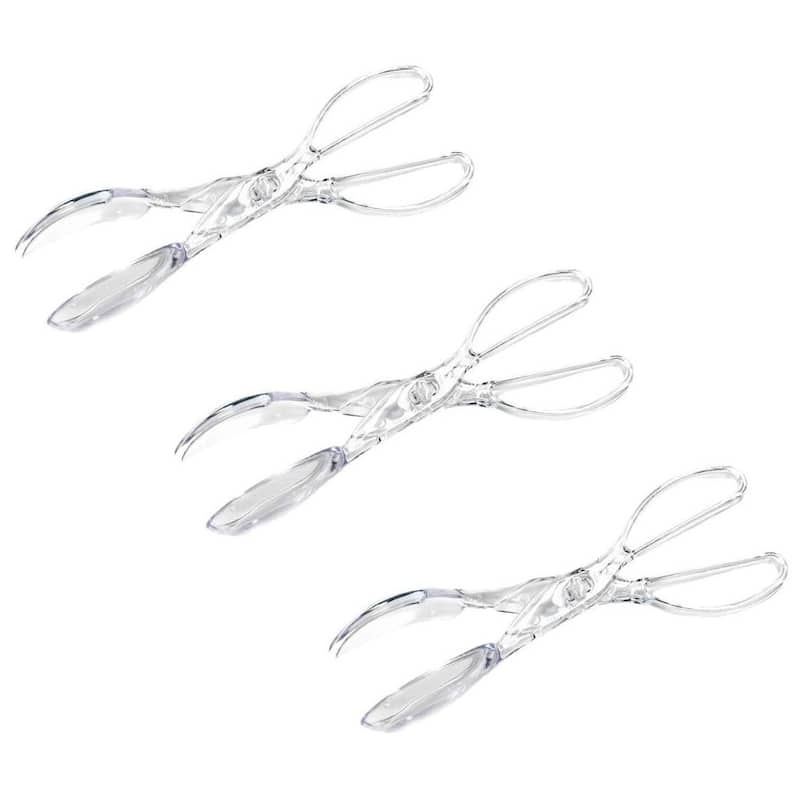 Chef Craft Heavy Duty Plastic Scissor Design Salad Serving Tongs - 3 Pack