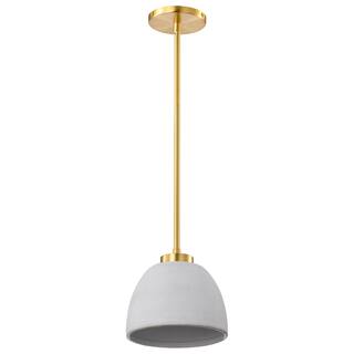 Collins 8 Inch Mini Pendant with White Ceramic - Brushed Brass