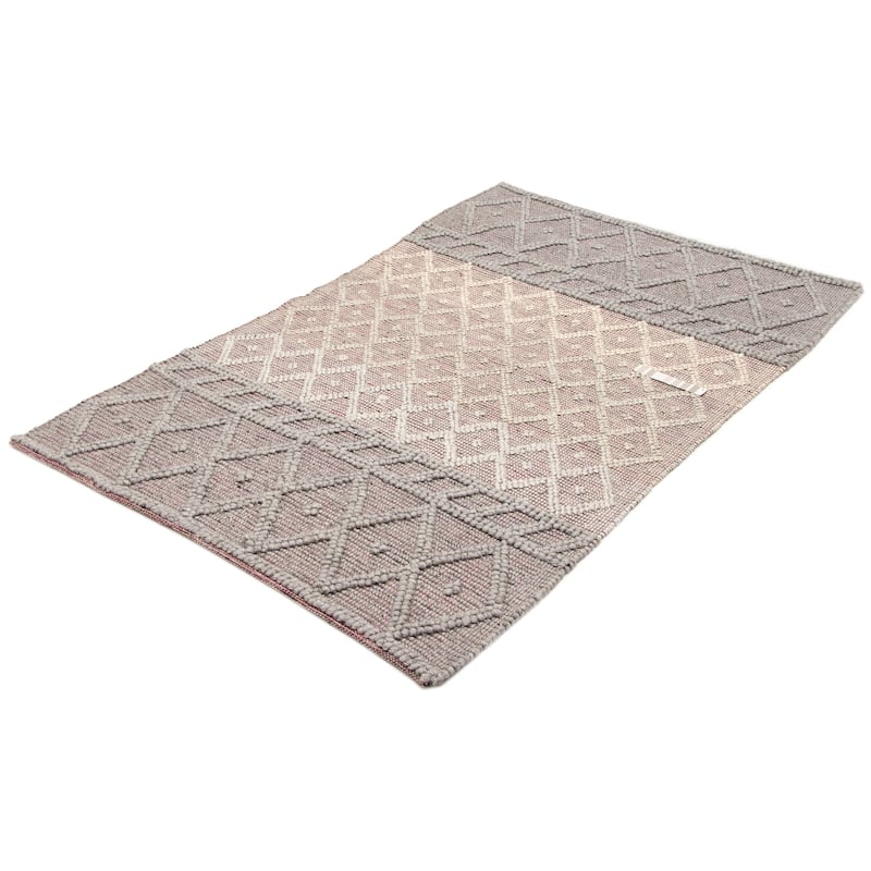 ECARPETGALLERY Braid weave Sienna Grey Wool Rug - 5'0 x 8'0