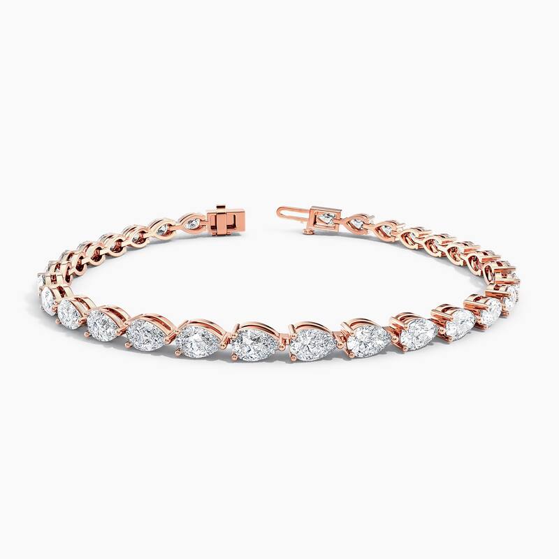 Auriya 14K Gold Lab Grown Pear Diamond East-West Tennis Bracelet 6.00 ct. tw. (F-G VS)