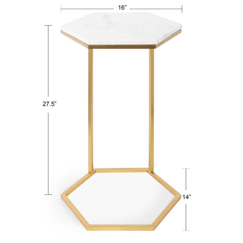Kate and Laurel Trillion Metal Accent Table - 16x16x28 - Gold