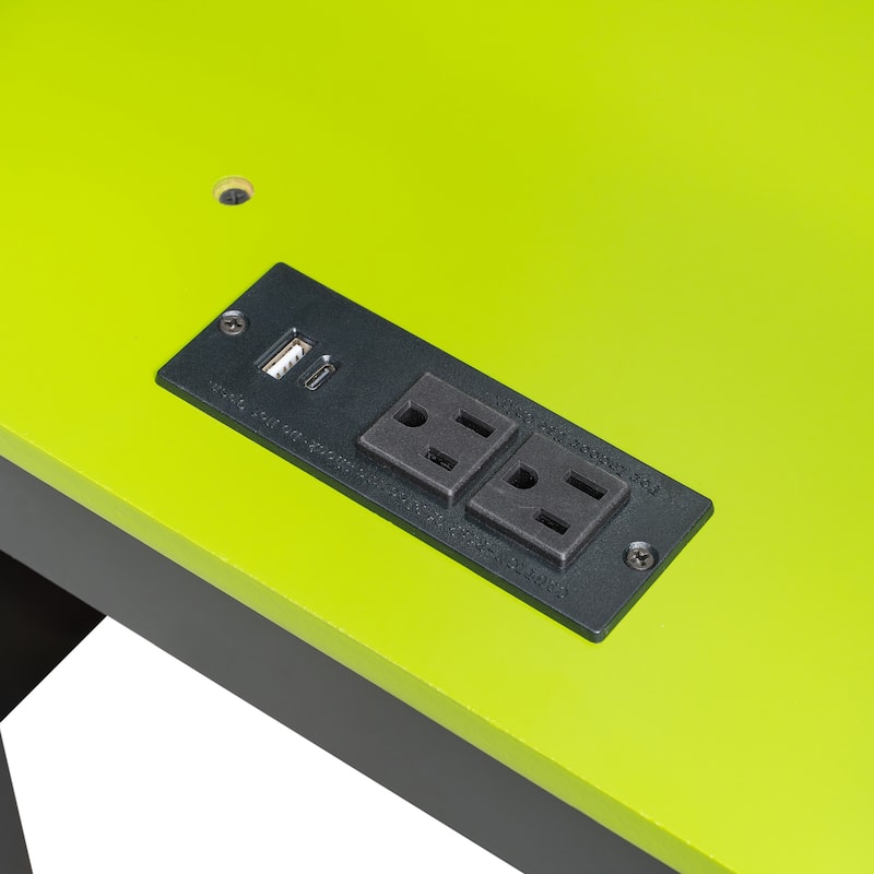 Next-Gen Gamer's Full Size Loft Bed with Adjustable Desk, RGB Lighting, Charging Ports and Storage Space