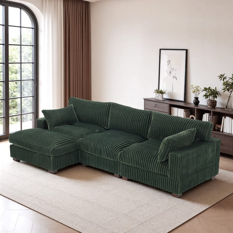 Oversized Plush Modular Sectional Sofa Set L Shaped Couch
