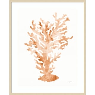 Shibori Coral III Peach By Mary Urban Wood Framed Wall Art Print shibori-coral-iii-peach-by-mary-urban-wood-framed-wall-art-print