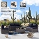 preview thumbnail 21 of 99, Outdoor Patio Furniture Set, All Weather PE Wicker Sectional Conversion Sofa set with Firepit(Optional)