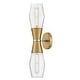 preview thumbnail 1 of 8, Lark 83902 Livie 2 Light 22" Tall Wall Sconce with Clear Glass Shades Lacquered Brass
