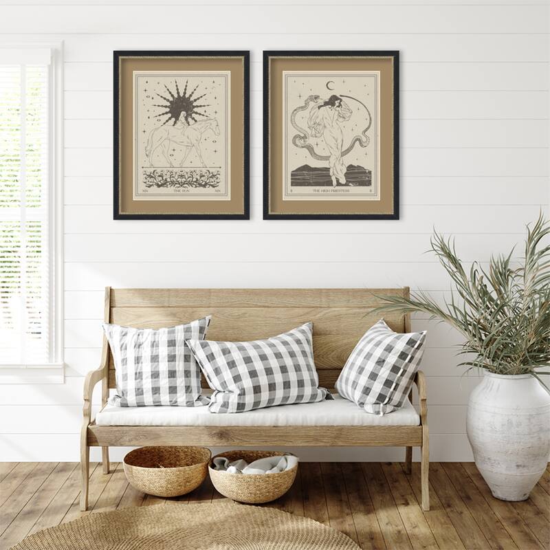 The Sun & High Priestess Tarrot 2 Piece by Nktn Framed Wall Art Prints