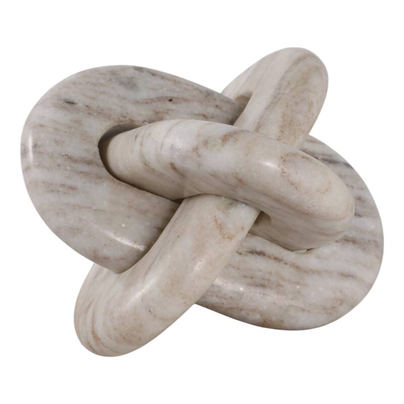 Stone Marble Modern Sculptural Decorative Object Interlocking Design - 6" x 6" x 6"