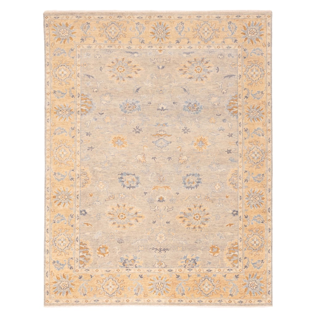 ECARPETGALLERY Hand-knotted Modern Oushak Grey Wool Rug - 7'10 x 9'11