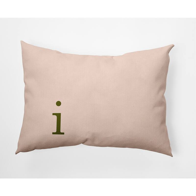 Modern Monogram Indoor/Outdoor Throw Pillow-I - Olive - 14" x 20"