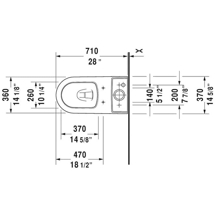 Duravit ME by Starck Two Piece Elongated Toilet Less Seat 2171010000 White