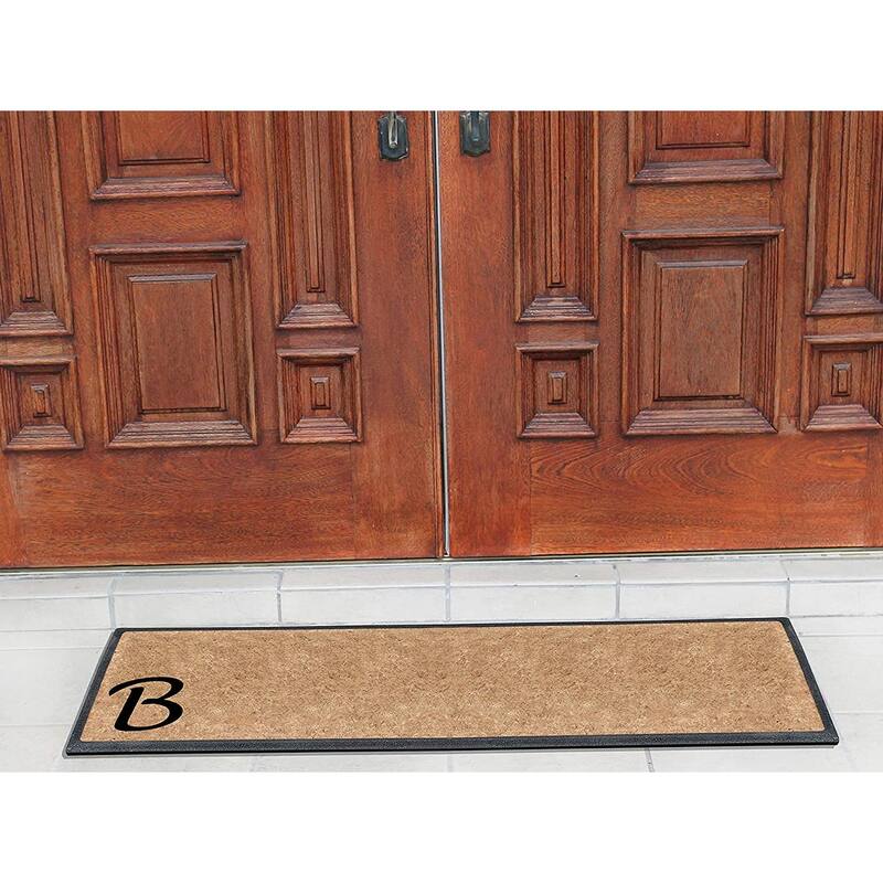 Rubber/Coir Molded Lucida 16-inch x 48-inch Monogrammed Doormat