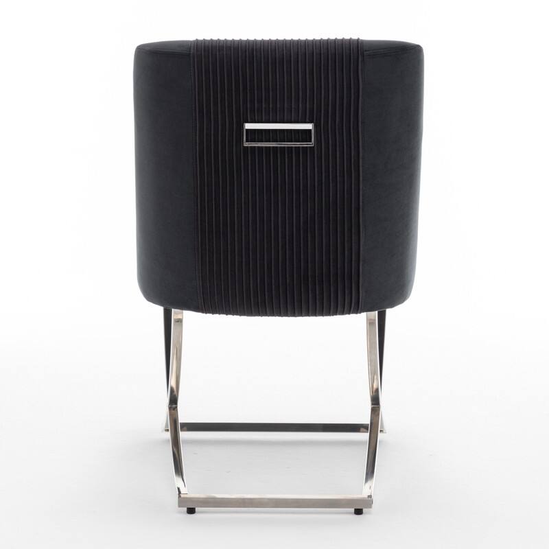 SEYNAR Contempoary Velvet Dining Chair Set of 6 with Metal Frame Legs and Back Pull