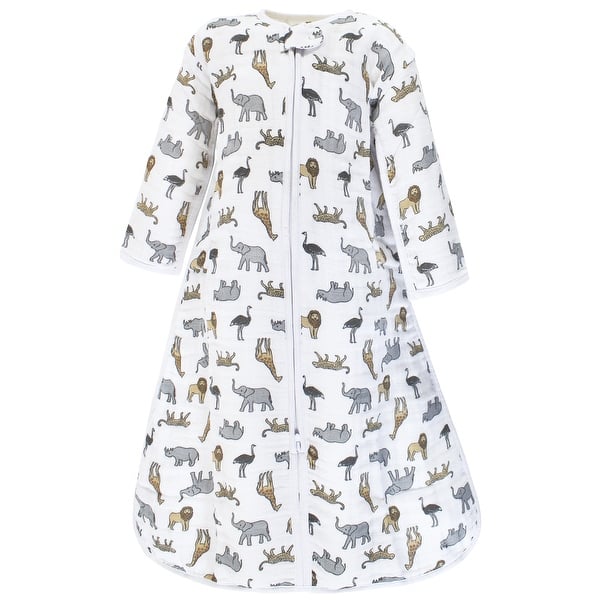 slide 1 of 1, Hudson Baby Unisex Baby Long Sleeve Muslin Sleeping Bag, Wearable Blanket, Sleep Sack, Modern Safari 0-6 Months - Modern Safari
