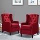 preview thumbnail 1 of 87, Debora Wingback Button Tufted Push-back Recliners Set of 2 by HULALA HOME RED