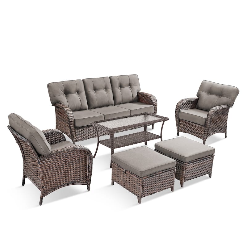 Pocassy Ooutdoor Patio Sofa Funiture Chairs Set