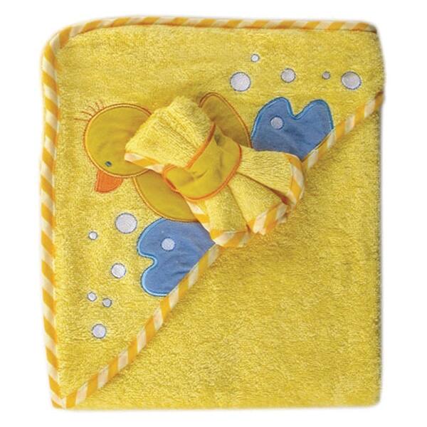 slide 1 of 1, Luvable Friends Baby Unisex Cotton Hooded Towel and Washcloth, Bird, One Size - Bird - One Size One Size - Bird