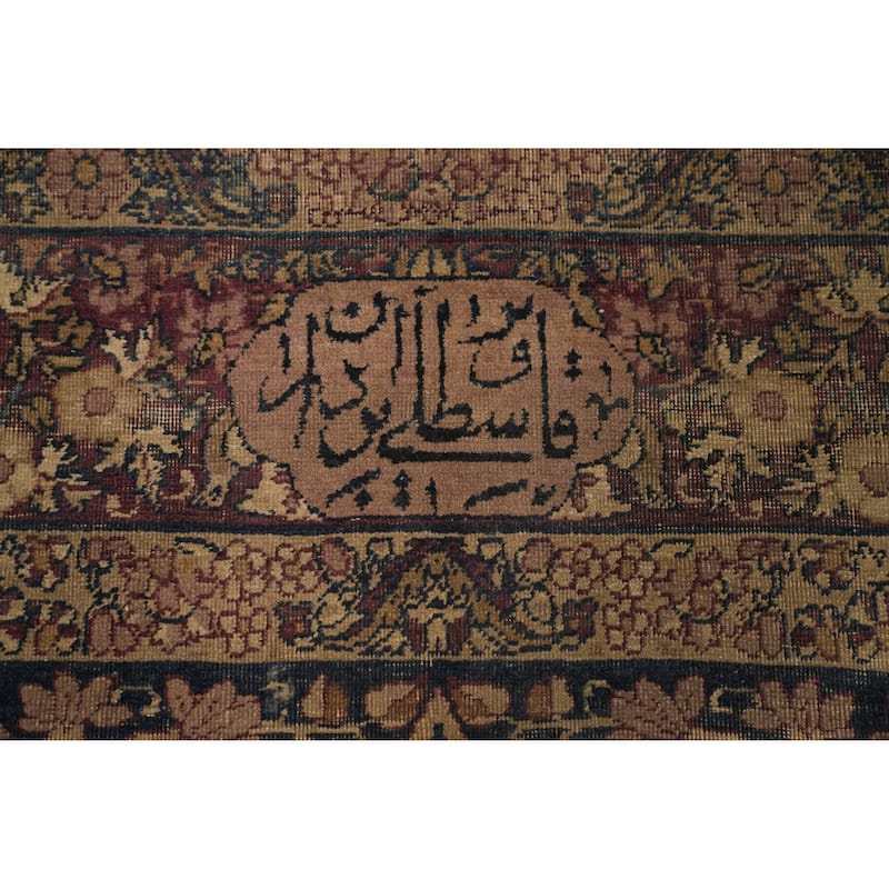 Hand Knotted Oriental 100% Wool Carpet Traditional Floral Red Kerman Area Rug - 10' 3'' X 4' 11''