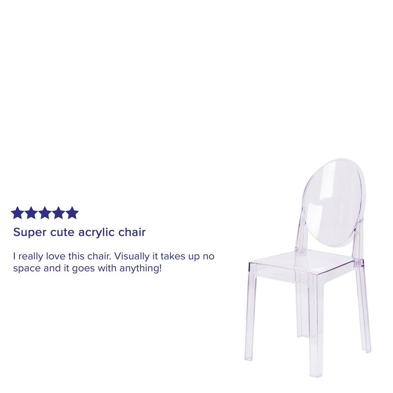 Chair with Oval Back in Transparent Crystal - Wedding Chairs